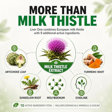Balance One Liver Support Supplement With Milk Thistle Molybdenum Dandelion Root &