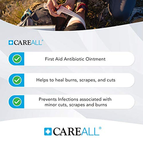 Careall Bacitracin Antibiotic Zinc Ointment 1Oz (3 Pack). First Aid Ointment To Prevent And Heal Infections For Minor Cuts Scrapes And Burns