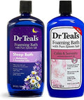 Dr. Teal'S Foaming Bath Variety Set (2 Pack34Oz Ea) - Melatonin Sleep BathCalm & Serenity With Rose Essential Oil -Relieve Stress & Promote A Better Nights Sleep - At Home Spa Kit