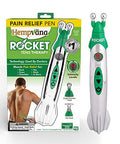 Hempvana Rocket Pain Relief Pen As Seen On Tv Wireless Tens Therapy Portable Muscle Stimulator - Same Technology Used By Doctors - Muscle Pain Relief -9 Adjustable Intensity Settings-3 Unique Heads