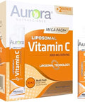 Aurora Nutrascience Mega Liposomal Glutathione 750 mg and Vitamin C 3000 mg Immune Support and Antioxidant Bundle