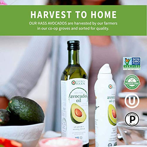Chosen Foods, 100% Pure Avocado Oil, Non-GMO, High-Heat All Purpose Oil, 6 Count of 250ml, 8.4 Fluid Ounce (Pack of 6)
