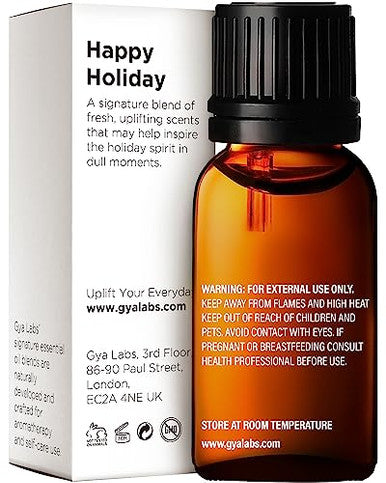 Gya Labs Happy Holiday Essential Oil Blend - Comforting & Uplifting Festive Season Aromatherapy Oil (0.34 Fl Oz)