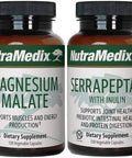 Nutramedix Fitness Plan Supplement Bundle Includes Magnesium Malate For Energy & Athletic Support And Serrapeptase For Joint & Mobility Wellness Fitness Support Supplements 2Piece Capsule Set