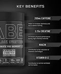 Applied Nutrition Bundle ABE Pre Workout 315g + 700ml Protein Shaker All Black Everything Preworkout Boosts Energy and Performance with Citrulline Creatine Beta Alanine (Sour Apple)