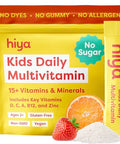 Hiya Kids Multivitamin 15 Essential Vitamins & Minerals With Fruits & Veggies For Ages 2 Supports Growth Development & Immune 0G Sugar 20 Stick Packs For Toddlers & Kids