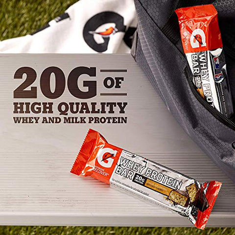 Gatorade Whey Protein Recover Bars Chocolate Caramel 2.8 Ounce Bars (12 Count)
