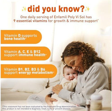 Enfamil Polyvisol Liquid Multivitamin Drops Supports Growth & Immune Health 50Ml BottleÃ¢â‚¬â€¹