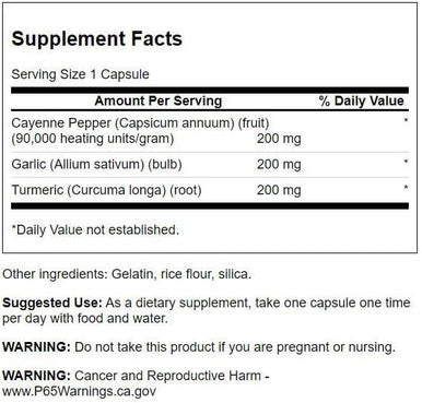 Swanson Full Spectrum Turmeric Garlic & Cayenne 60 Capsules (2 Pack)