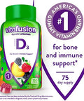 Viactiv Calcium +Vitamin D3 Supplement Soft Chews Caramel 60 Chews Calcium Dietary Supplement and Vitafusion Vitamin D3 Gummy Vitamins for Bone and Immune System Support Peach Blackberry