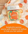 Olly Kids Chillax Magnesium Gummies Plus LTheanine Lemon Balm and Hello Happy Gummy Worms Mood Balance Support Vitamin D Saffron Adult Chewable Supplement Tropical Zing 60 Count