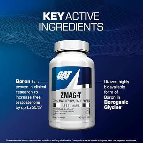 GAT Sport Essentials ZMAGT Zinc Magnesium B6 + Boron 90 Veg Capsules