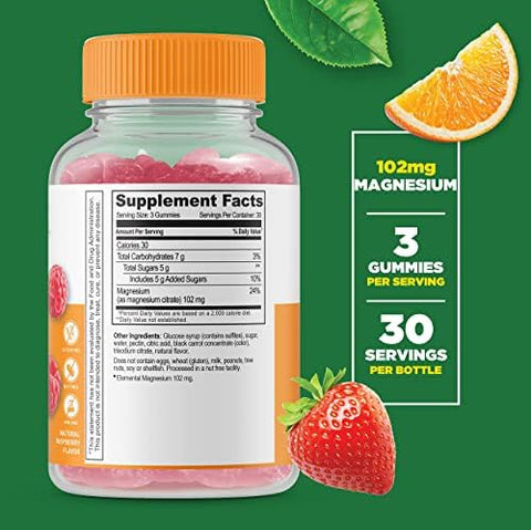 Lifeable Magnesium + Moringa Leaf Gummies Bundle Great Tasting Vitamin Supplement Gluten Gmo Chewable Gummy