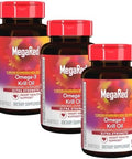 Megared Ultra Strength 1000Mg Omega3 Krill Oil Supplement With Epa/Dha Astaxanthin & Phospholipids No Fish Oil Aftertaste Supports Heart Brain Joint And Eye Health 60 Count Softgels (3 Pack)