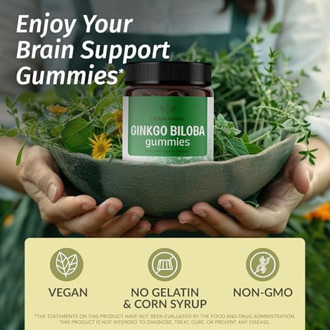 Herbamama Coq10 And Ginkgo Biloba Kit - Bundle Of Coenzyme Q10 & Ginkgo Biloba Gummies - Vegan Non-Gmo Gelatin- - 2 Pack