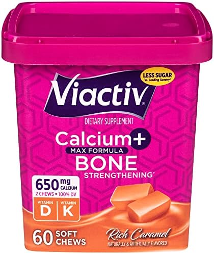 Viactiv Calcium Chews & Vitafusion Calcium Gummies 60 Chews & 100 Count - Bone & Teeth Health Supplements
