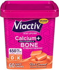 Viactiv Calcium Chews and vitafusion Calcium Gummies 60 Chews and Bone and Teeth Health Supplements 100 Count