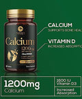 Calcium 1200 Mg With Vitamin D3, Calcium Supplement Vitamins, Bone, Teeth & Immune Health Support, Calcium Supplements With D For Women & Men, Nature'S Absorbable Calcium Carbonate - 240 Tablets
