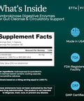 Etta Vita Potent Lumbrokinase Supplement 40Mg/Serving (Max Activity - 800000 Units) - Lumbrokinase Enzymes Capsules For Energy Support Digestion Detox Cognition & Gut Health - Similar To Nattokinase