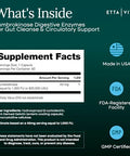 Etta Vita Potent Lumbrokinase Supplement 40Mg/Serving (Max Activity - 800000 Units) - Lumbrokinase Enzymes Capsules For Energy Support Digestion Detox Cognition & Gut Health - Similar To Nattokinase