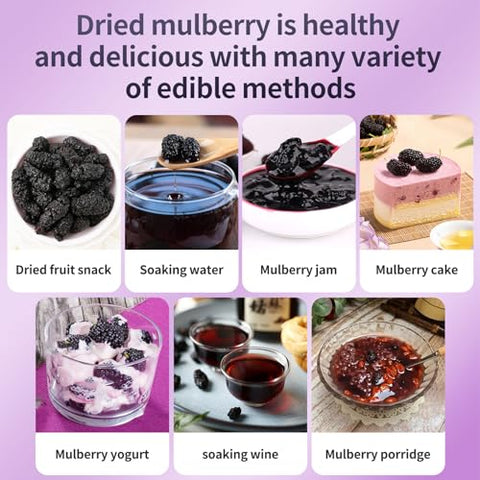 Premium Dried Black Mulberries Dried Mulberries Black Mulberry Tea Herbal Tea No Sugar Added & No Additives Dried Fruit Snack Ã©Â»â€˜Ã¦Â¡â€˜Ã¦Â¤Â¹Ã¥Â¹Â² Ã¦Â¡â€˜Ã¨â€˜Å¡ 280g/10oz