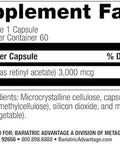 Bariatric Advantage Vitamin A 3000 Mcg For Bariatric Surgery Patients Easydigest Mini Capsules Vitamin A Supplements Eye Health Support 60 Count