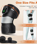 Flaremore Cordless Heated Knee Massager With Vibration Heated Knee Brace Wrap Heating Knee Pad For Knee Elbow Knee Heating Pad For Arthritis With 6 Heating Levels 3 Massage Modes&Timer (Black+White)