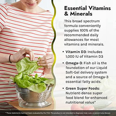 Irwin Naturals Only One Liquidgel Multi With Iron 60 Liquid Softgels Daily Essential Vitamins Minerals Antioxidants Omega3S & Green Super Foods