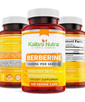 Kaibro Nutra Berberine 500mg 1000mg Per Serving for Supports Healthy Immune Function Anti oxidantGastrointestinal and Overall Wellness 120 Capsules