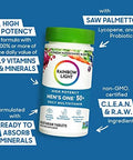 Rainbow Light Multivitamin For Men 50+, Vitamin C, D & Zinc, Probiotics, Men'S One 50+ Multivitamin Provides High Potency Immune Support, Non-Gmo, Vegetarian, 90 Tablets