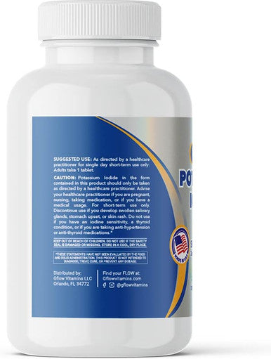 Gflow vitamins - Potassium Iodide 65 mg Per Serving - Dietary Supplement, Thyroid Support - 4 Months Supply - 2 Pack - Non -GMO