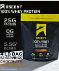 Ascent 100% Whey Protein Powder, Chocolate Peanut Butter 4 Lb & Hydration + Energy Electrolytes, Orange Mango 40 Servings