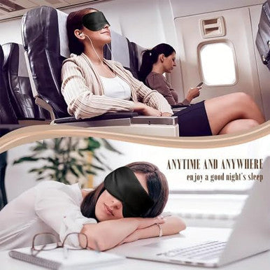 Innoflyx 100 6A Mulberry Silk Sleep Mask For Women & Men Soft Breathable Eye Mask For Sleep Blackout Design For Migraine Relief & Puffy Eyes Perfect For Travel Office Airplane Eye Care