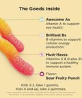 Olly Kids Multivitamin Gummy Worms Overall Health And Immune Support Vitamins And Minerals A C D E Bs And Zinc Chewable Supplement Sour Fruit Punch 45 Day Supply (70 Count)