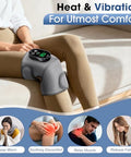 Gvmsor Cordless Knee Brace With Massage And HeatKnee Massager For Pain ReliefKnee Wrap Massager For ArthritisGrey