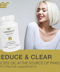 Gunilla Of Sweden Lerosett Clearpoint Anti Acne Pills, Natural Supplements For Hormonal & Cystic Acne Treatment For Oily Skin & Breakouts. 60 Caps