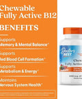 DoctorS Best Chewable Vitamin B12 Methylcobalamin For Men and Women Vitamin B 12 5000 Mcg Vit B12 Supplement Vegan Gluten Non Gmo Fully Active Mixed Berries Flavor 60 Tablets