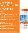 Doctor'S Best Chewable Vitamin B12 Methylcobalamin For Men & Women - Vitamin B 12 5000 Mcg Vit B-12 Supplement Vegan Gluten Free Non Gmo Fully Active Mixed Berries Flavor 60 Tablets