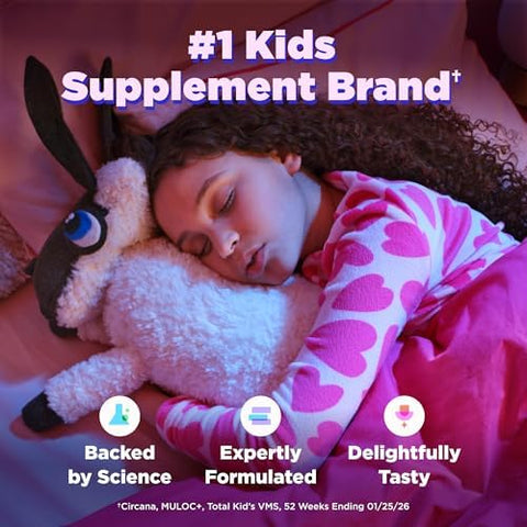 Olly Kids Melatonin Sleep Gummy Supplement Supports Sleep Quality Magnesium LTheanine Lemon Balm Cloudberry Peach Flavored 25 Day Supply 50 Count