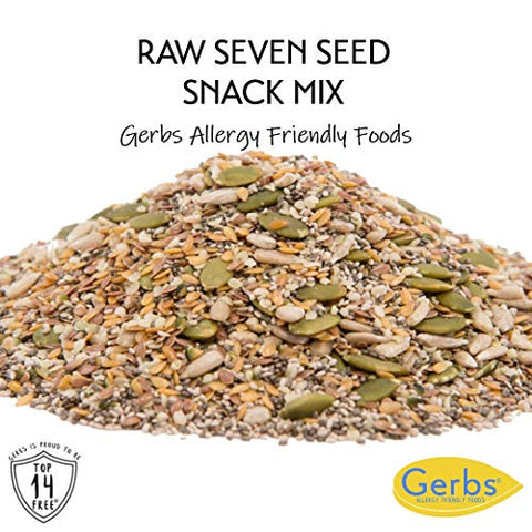 Gerbs Super 7 Seed Snack Mix 4 lbs. | Raw, No Artificial Additives, Resealable Bag | Crunchy Pumpkin, Sunflower, Brown & Golden Flax, Black & White Chia, Hemp | Top 14 Allergen-Free