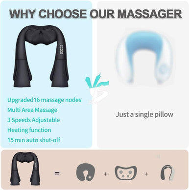 Gifts For Dad - Neck Massager For Pain Relief Deep Tissue - Shiatsu Back And Neck Massager With Heat - 4D Kneading Electric Massage Pillow For Shoulder, Back, Foot, Body Muscle Pain Relief