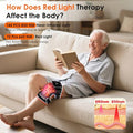Epinuo Red Light Therapy For KneeWith 5 Vibration Massage Cordless Rechargeable 5000Mah Heated Knee Massager For Pain Relief s For Women Men 660Nm&850Nm Near Infrared Light Brace