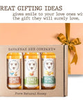 Savannah Bee Everyday Honey Sampler Set - 3 Oz Sampler Set in 3 Bottles - Honey Set for Coffee, Tea, and Cheese Boards