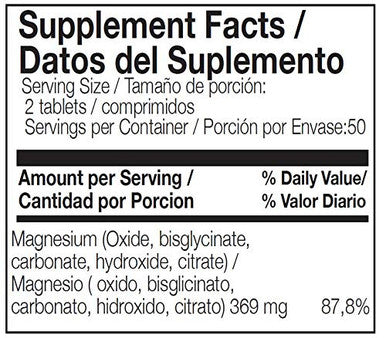 ANA MARIA LAJUSTICIA Magnesium Total 5 Salts 100 Tablets, Supports Energy Metabolism, Normal Protein Synthesis, Psychological Function. Helps to Reduce Tiredness and Fatigue