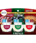 Febreze Plug In Air Freshener Odor-Fighting Scented Oil Refill Holiday Mix 3 Refills Clear