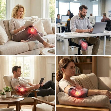 Galax Pro Knee Electric Massager With Heat Cordless Heated Knee Massage For Pain Relief With 3 Heating Levels 6 Vibration Modes Led Screen & Adjustable Strap