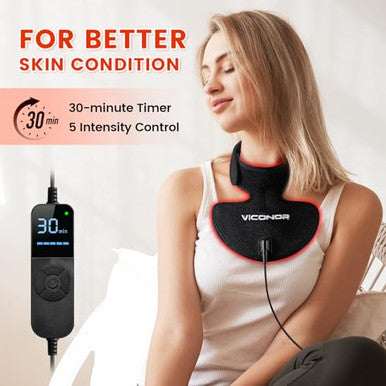 Viconor Red Light Therapy For Neck And Chest Red Light Therapy For Face And Neck Device Portable 660Nm Red Light & 850Nm Near Infrared Light Therapy For Body For Skin Tightening