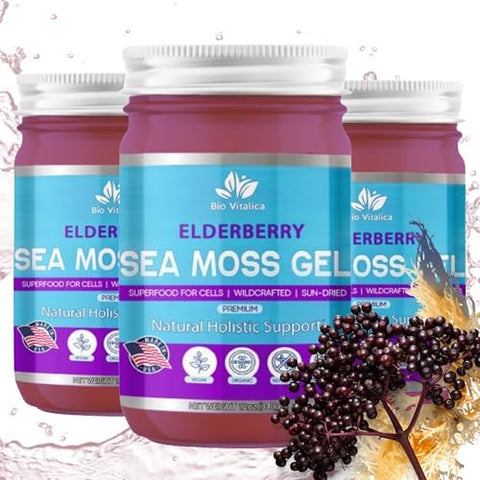 Sea Moss Gel by BioVitalica Irish sea Moss raw Organic Premium Quality Dr Sebi Vegan superfood for Cells 100% Natural Seamoss Gel (Pack of 1 Original)