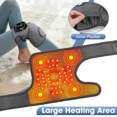 Gvmsor Cordless Knee Brace With Massage And HeatKnee Massager For Pain ReliefKnee Wrap Massager For ArthritisGrey