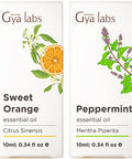 Gya Labs Sweet Orange Essential Oil For Diffuser & Peppermint Oil For Diffuser Set - Aromatherapy Grade Essential Oils Set - 2X0.34 Fl Oz - Gya Labs